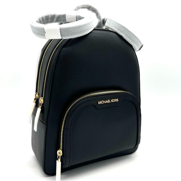 Michael Kors Medium Jaycee Backpack Black/Gold - Picture 3 of 12
